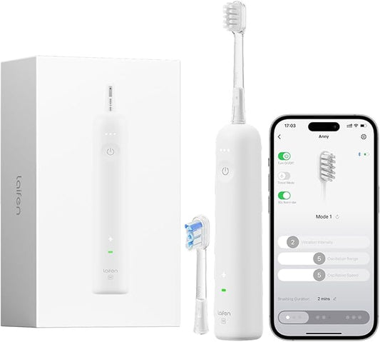 Laifen Wave Special Electric Toothbrush, New 2025 Version Oscillation & Vibration Sonic Electric Toothbrush for Adults with App, 2 Brush Heads, IP68 Waterproof Travel Powered Toothbrush (Matte White)