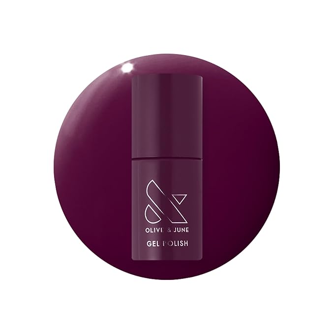 Olive & June Gel Polish | UV LED Nail Lamp Needed | Long Lasting Formula | Up to 21 Days of Wear | Damage-Free Removal | Salon-Quality Manicure, Pedicure at Home | Plaza | Mulberry Purple