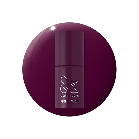 Olive & June Gel Polish | UV LED Nail Lamp Needed | Long Lasting Formula | Up to 21 Days of Wear | Damage-Free Removal | Salon-Quality Manicure, Pedicure at Home | Plaza | Mulberry Purple