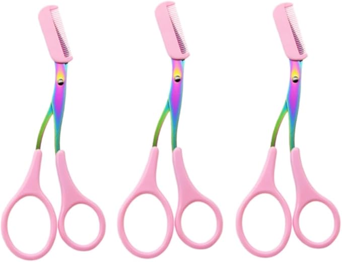 Eyebrow Razor for Women & Men, 2-in-1 Stainless Steel Eyebrow Grooming Tool & Facial Hair Trimmer, Precision Edges & Safe Painless Use, Unisex at-Home Kit, 5.04 X 2.04inch (Pink,3)