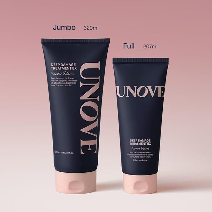 UNOVE Deep Damage Treatment Ex - Protein Hair Treatment & Hair Mask for Damaged Hair | Deep Conditioning & Keratin Hair Mask for Dry, Frizzy Hair | Korean Hair Care | Warm Petal, 7 fl oz