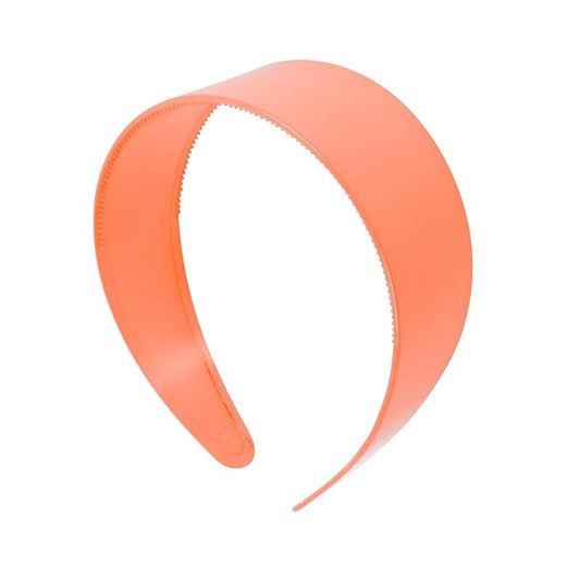 Motique Accessories Peach 2 Inch Hard Plastic Headband with Teeth Women and Girls wide Hair band