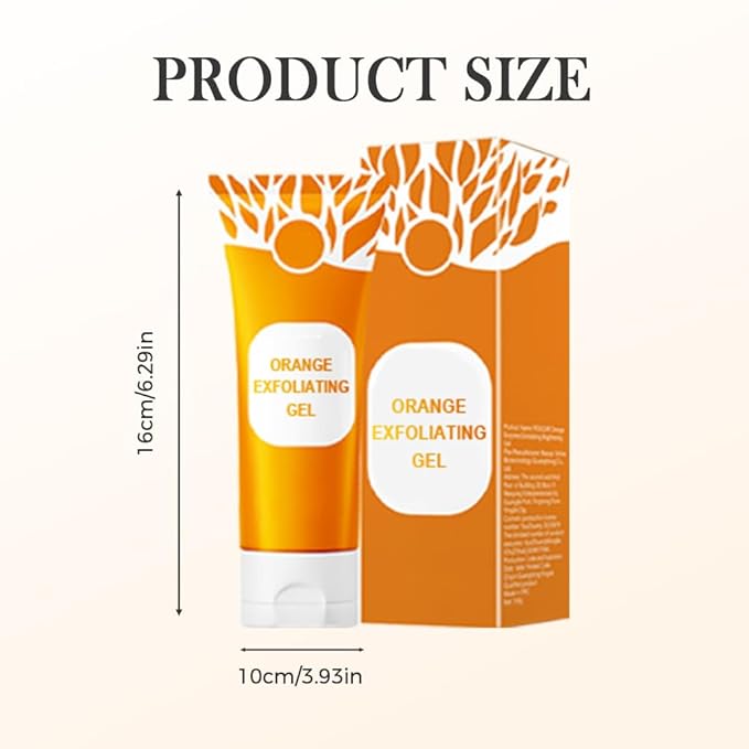 Orange Enzyme Exfoliating Gel, 2025 Upgraded Gentle Body and Face Exfoliator for Smooth Skin, Moisturizing Skin Gel for Soft Skin, Daily Skincare Treatment for Women and Men (1PCS, L)