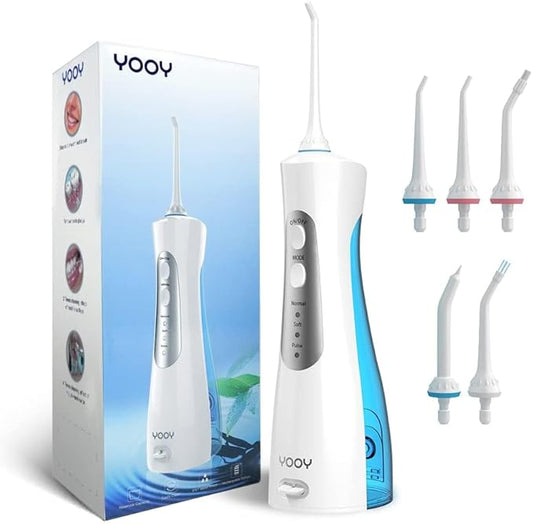 Water Dental Flosser Teeth Portable Cordless Oral Irrigator Gums Braces Orthodontic Care Irrigation Cleaner Electric Waterflosser Flossing for Teeth Cleaning Rechargeable for Home Travel