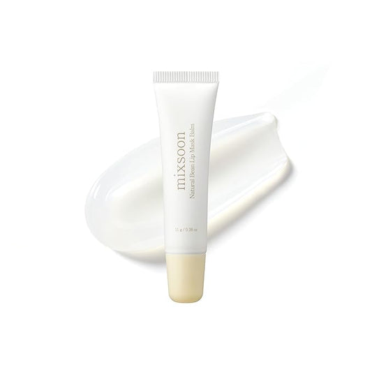 mixsoon Natural Bean Lip Mask Balm - Moisturizing and Softening Lip Care, Fermented Bean and Shea Butter, Vegan Formula for Smooth, Hydrated Lips 11g / 0.37 fl. oz. Korean Glass Skin Care