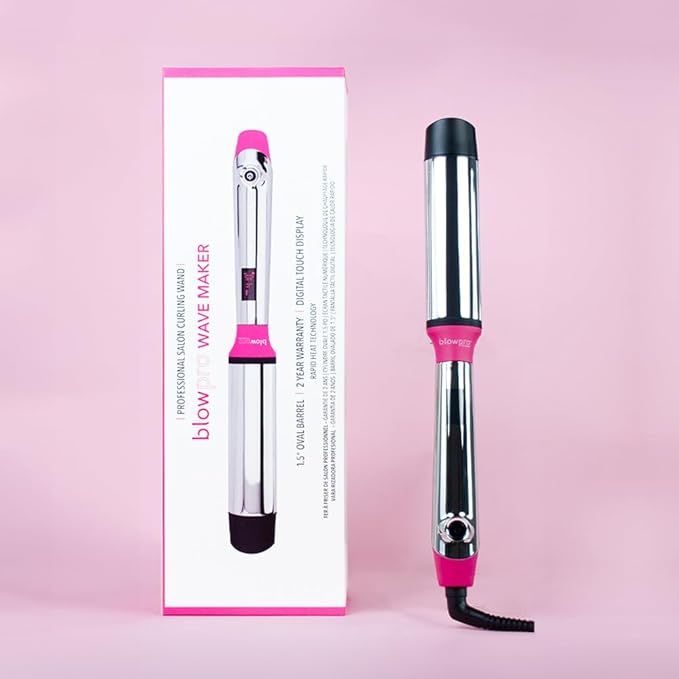 blowpro Professional Salon Wavemaker, 1.5" Oval Titanium Barrel, Rapidly Heats to Max Temp in 60 Seconds, 3 Preset Temp Options, Easily Creates Gorgeous S Shaped Waves or Even Classic Soft Curls,