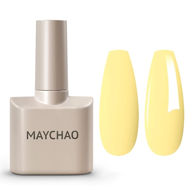 MAYCHAO 15ML Goose Yellow Gel Nail Polish 1Pc Bright Yellow Gel Polish Soak Off UV LED Nail Polish Nail Art Starter Manicure Salon DIY at Home, 0.5 OZ