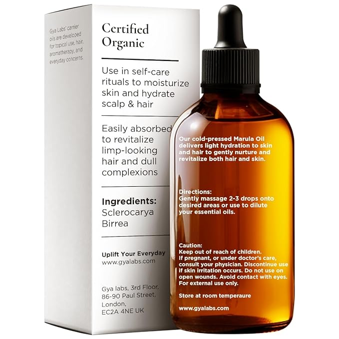 Gya Labs Marula Carrier Oil - 1 Fl Oz - for Hair, Skin, Face, Scalp & Body Massage