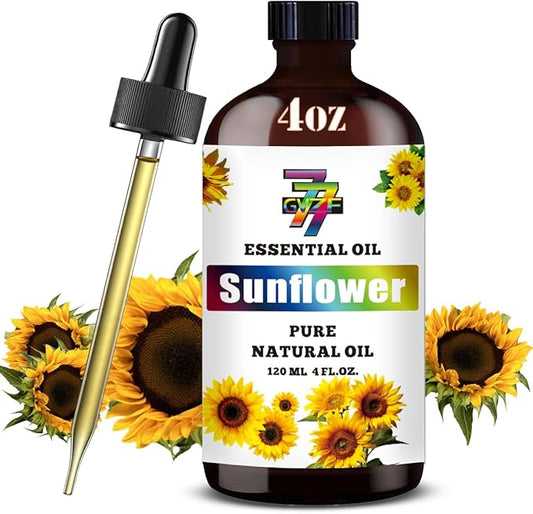 Sunflower Essential Oil (4 oz/120 ml) — Sunflower Oils for Aromatherapy, diffusers, humidifiers, Home fragrances, DIY Skincare, soap Making, DIY Candle Making, Relaxation, Yoga, and Meditation