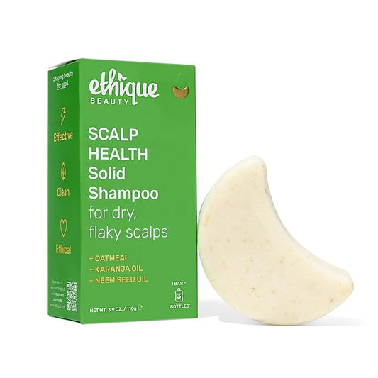 Ethique Scalp Health Shampoo Bar for itchy, dry, flaky scalps with Oatmeal - Plastic-Free, Vegan, Cruelty-Free, 3,88 oz - Formerly Heali Kiwi