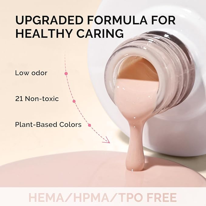 MelodySusie Fleurwee Plant Based Gel Nail Polish, Hema Free Light Mocha Nail Polish, Soak Off UV LED Gel Polish Gift for Women 21 Non Toxic Long Lasting Nail Art Manicure Salon DIY at Home B1402