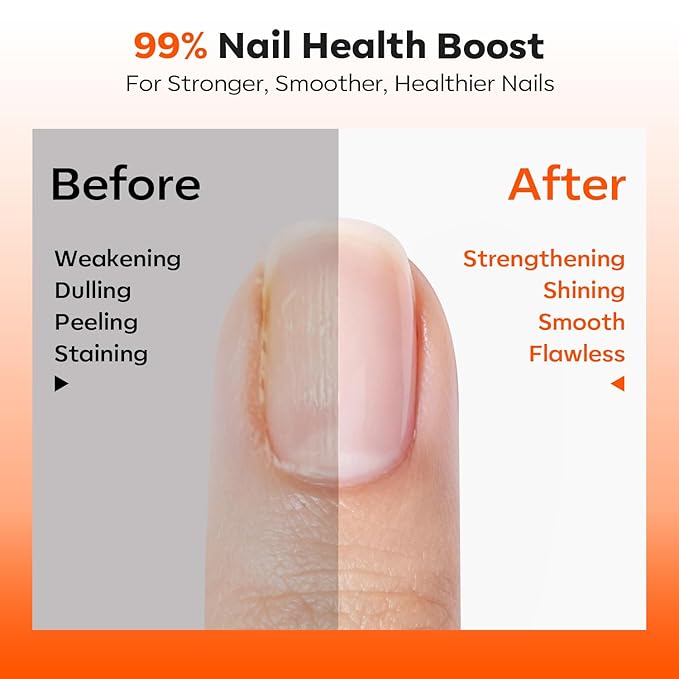 modelones Nail Strengthener and Growth Clear Nail Polish Scented Nail Repair for Damaged Nails Hardener Extra Strong and Growth for Women Nail Care Natural Concealer Foundation 15 Ml 0.5 Fl Oz