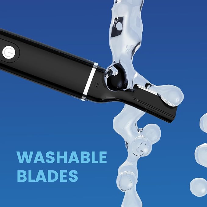 Eyebrow Trimmer Electric Eyebrow Razor with Digital Display LED Light, 2-Speed Eyebrow Shaver Rechargeable Face Trimmer for Men, Painless Facial Hair Remover for Upper Lip Peach Fuzz Mustache Arm Leg