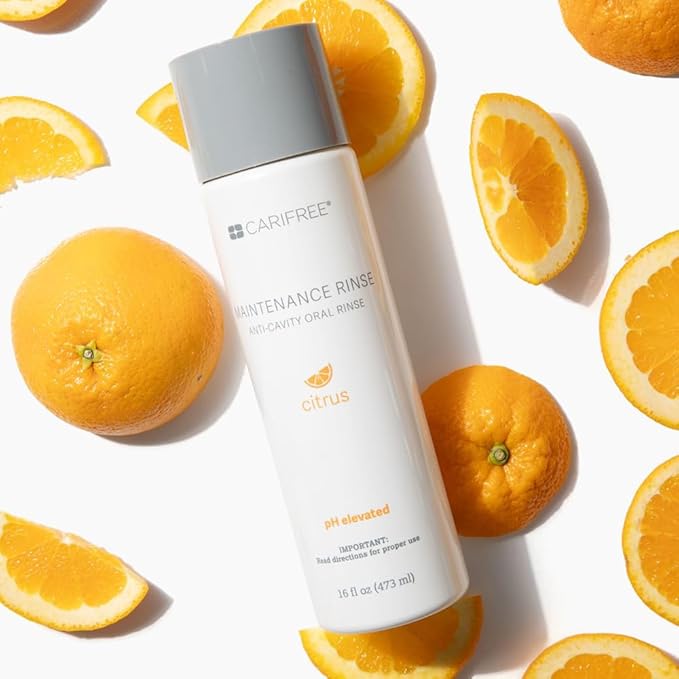 CariFree Maintenance Rinse, Citrus Flavored, Anti-Cavity Fluoride Mouthwash, Dentist Recommended, Prevents Oral Decay, Freshens Breath, Alcohol-Free, Neutralizes pH, 16 Fl Oz (Pack of 2)