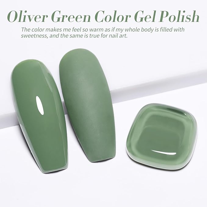Born Pretty Oliver Green Gel Nail Polish Spring Summer Green Color Soak Off Gel Polish Nail Art Design Manicure Salon DIY Home 15ml