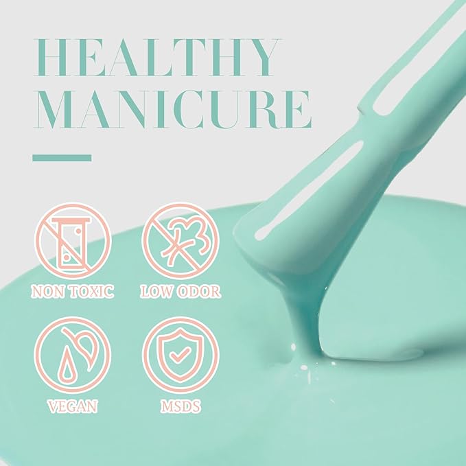 Double Rhythm 15ML Gel Nail Polish Pure Sheer Same Color Same Bottle Soak Off Gel Polish Art Manicure Salon DIY at Home for Women (Light Blue-A1390)