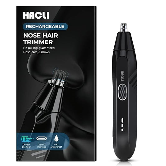 Nose Hair Trimmer for Men Women - Electric Nose Hair Clipper with Replaceable Stainless Steel Blade, Powerful 8000RPM Motor, Wet/Dry Use, Travel Lock, Portable Design USB Rechargeable