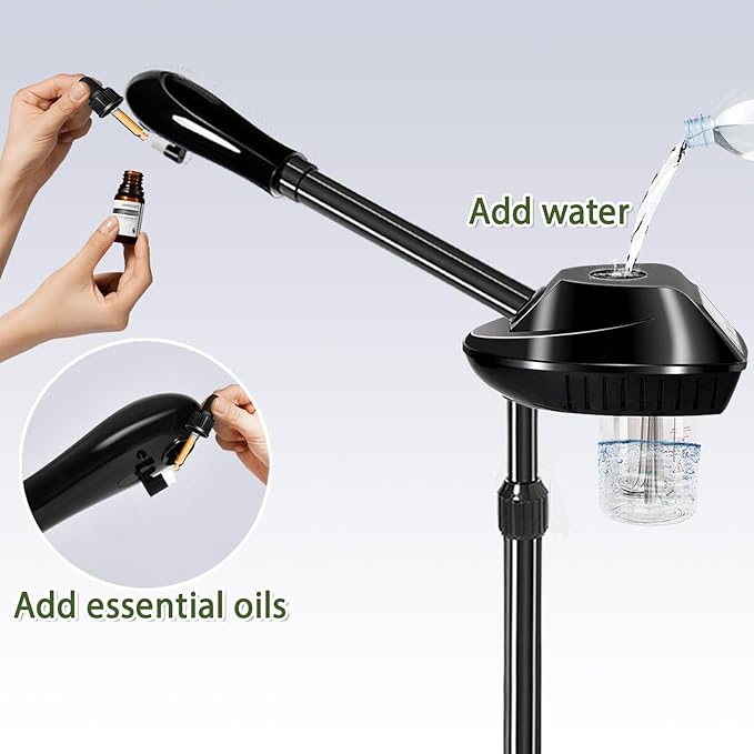 Face Steamer Professional,Steamer for Facial on Wheels,Ozone Face Steamer for Deep Facial Cleansing