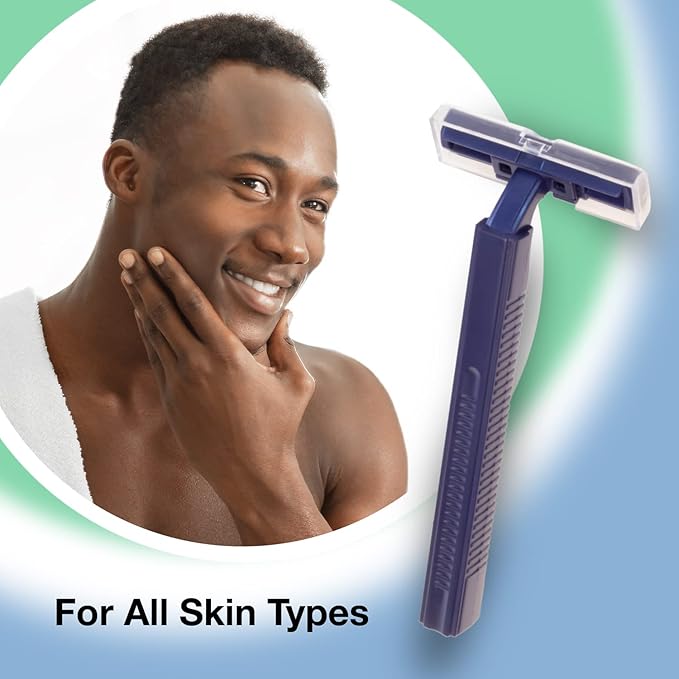 Freshscent (144 Pack) Individually Wrapped Twin Blade Razors with Clear Safety Cap, Disposable, Bulk Packed, Sold by the Case. Unisex.