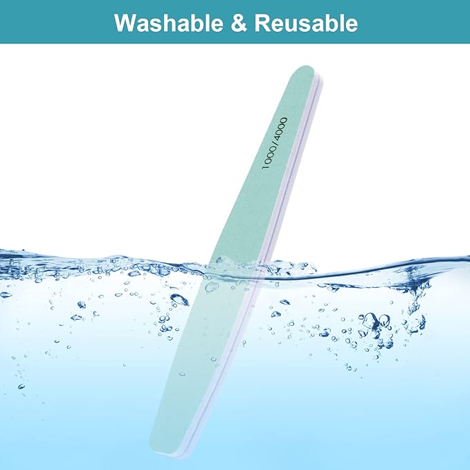 Diesisa 15pcs 1000/4000 Grit Nail Files for Natural Nails, Emery Boards for Natural Files, Double-Sided Nail Buffering Manicure Pedicure Nail Supplies Tools for Toenail Fingernail for Home & Salon