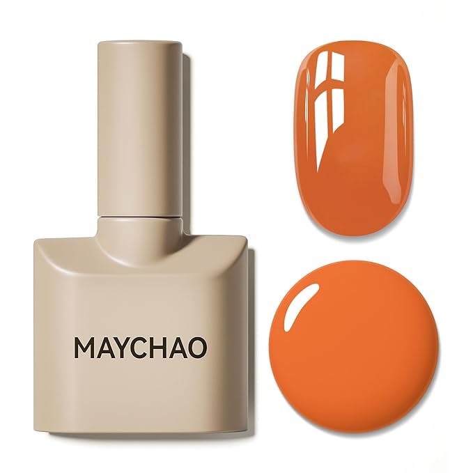 MAYCHAO 15ML Orange Gel Nail Polish 1Pc Marmalade Gel Polish Soak Off UV LED Nail Polish Nail Art Starter Manicure Salon DIY at Home, 0.5 OZ