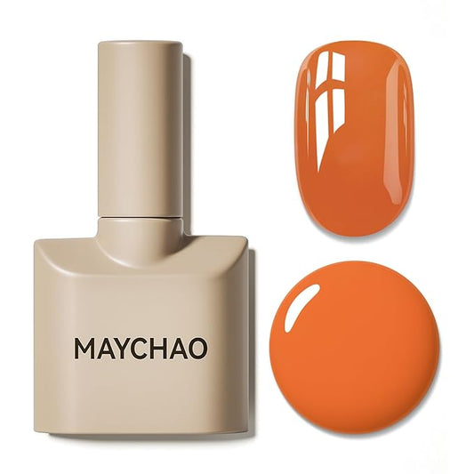MAYCHAO 15ML Orange Gel Nail Polish 1Pc Marmalade Gel Polish Soak Off UV LED Nail Polish Nail Art Starter Manicure Salon DIY at Home, 0.5 OZ