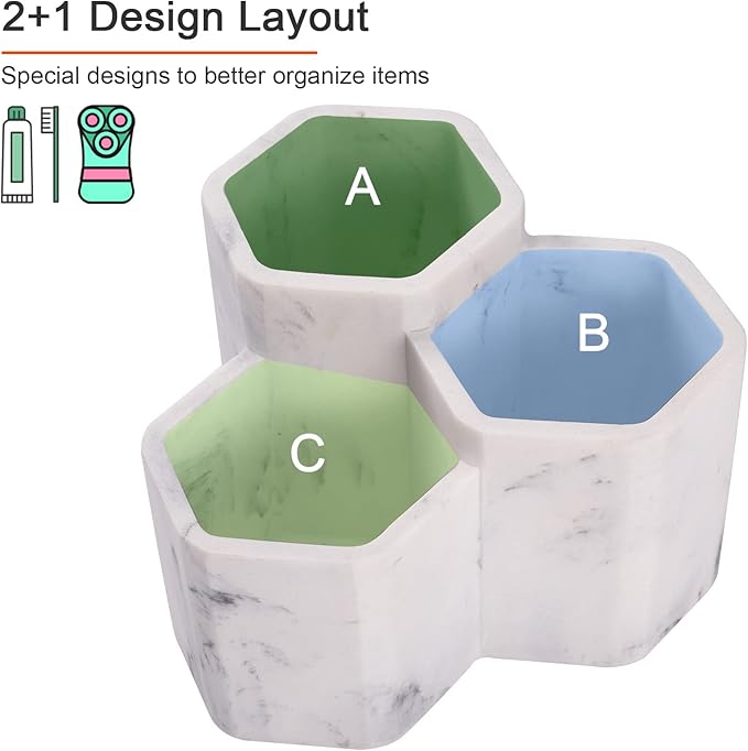 Toothbrush Holder for Bathrooms Toothpaste Holder Stand Bathroom Organizer for Toothbrush Makeup Brushes Holder