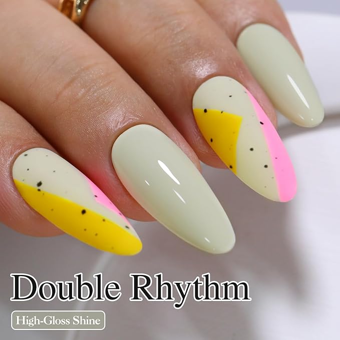 Double Rhythm 15ML Gel Polish Pure Sheer Same Color Same Bottle Soak Off Gel Polish Art Manicure Salon DIY at Home for Women (Light Gray-A1387)