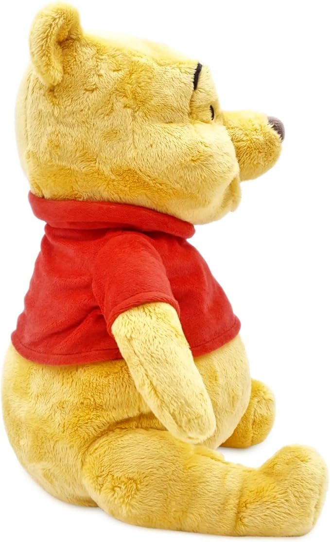 Disney Store Official Pooh Medium Soft Toy for Kids, Cuddly Character with Fuzzy Texture and Embroidered Details, Red T-Shirt, Disney Plushy Suitable for All Ages.