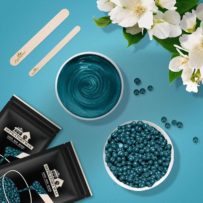 Lifestance Waxing Kit for Women & Men - L2 Digital Wax Pot Warmer, Brazilian & Bikini Hair Removal Kit with 14.1oz Hard Wax Beads & 42 Accessories, Professional for Face, Leg, Eyebrow, Body at Home