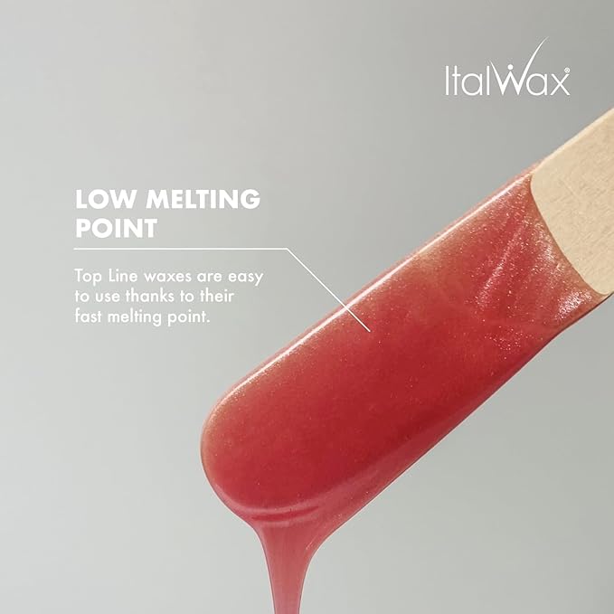 Italwax Pink Pearl Hard Wax 1.65 lb (750g) – Semi-Creamy Shiny Pink Facial Wax for Sensitive Skin, Strong from First Pull, Highly Elastic for Precision Work – Made in Italy