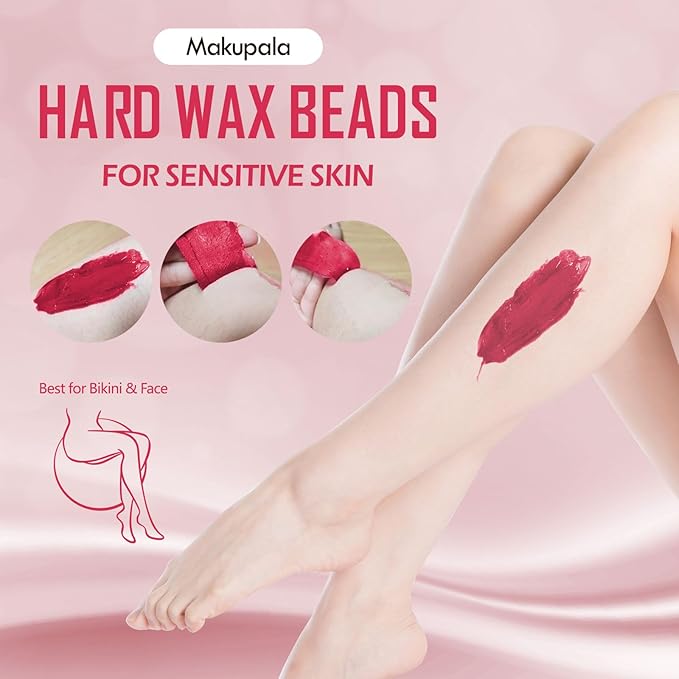 Hard Wax Beads for Hair Removal, 3lb Bulk Red Professional Brazilian Waxing Beads for Sensitive Skin Women Men, 48oz Big Bag of Wax Pellets for Body Bikini Legs Fine Hair & Coarse Hair Strawberry Red
