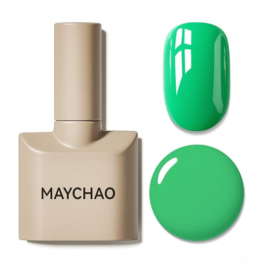 MAYCHAO 15ML Forest Gel Nail Polish 1Pc Green Gel Polish Soak Off UV LED Nail Polish Nail Art Starter Manicure Salon DIY at Home, 0.5 OZ
