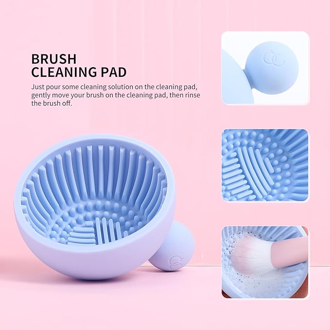 Docolor Makeup Brushes 16+3 Pcs Makeup Brush Set with Makeup Bag Makeup Sponge & Brush Cleaning Pad Professional Face Powder Kabuki Foundation EyeShadow Concealers Brush Kit Gift Box Fantasy Series Ⅲ