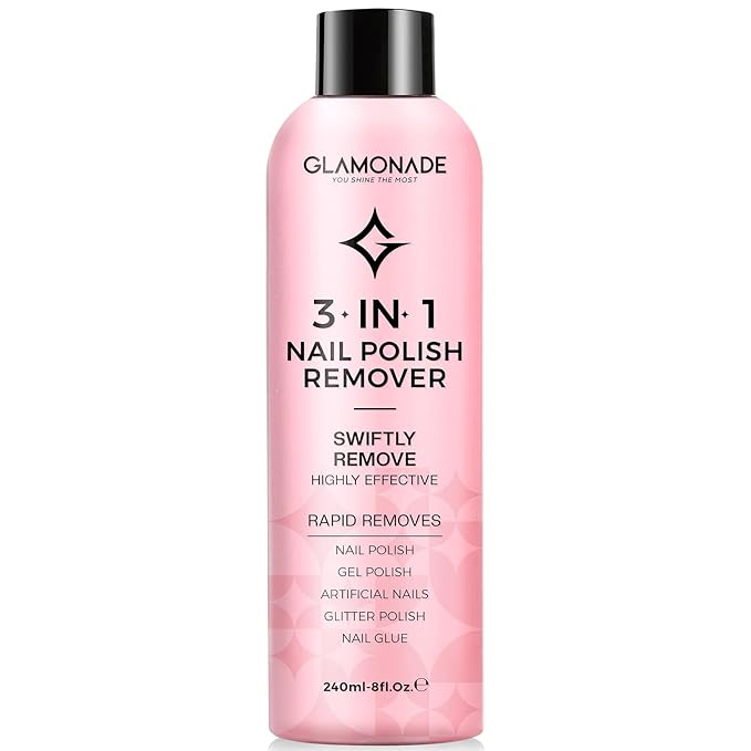 Acetone Nail Polish Remover: Professional Soak off Gel Polish Remover Natural Formula Rose Essential Oil for Acrylic Dip Powder Nail Supplies for Home Salon(8 Fl.Oz.)