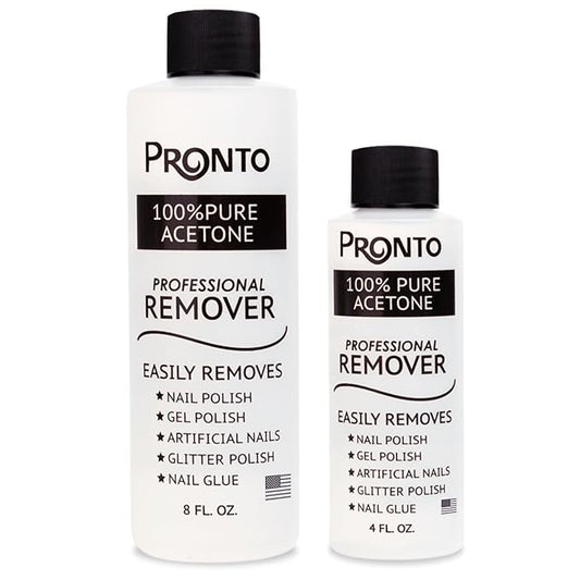 Pronto 100% Acetone Gel Nail Polish Remover - Gel Polish Remover for Nails | Acetone Nail Polish Remover & Acrylic Nail Remover for Removal of Glue, Gel & Dip | Gel Nail Remover, 12 Fl oz