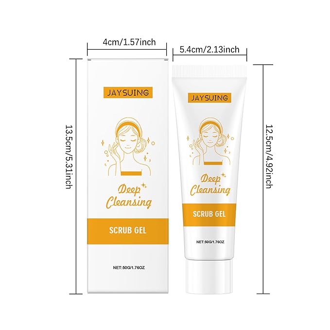 Aloe Vera & Centella Asiatica Facial Cleansing Scrub - Deep Pore Exfoliating Gel for Sensitive and Oily Skin, Gentle Exfoliation, 1.76oz