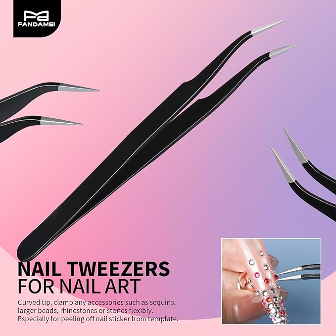 FANDAMEI Nail Art Tools, Nail Brush, 15 PCS Nail Art Brushes, 5 PCS Nail Dotting Tool, Nail Stand, Nail Holder For Painting Nails, Nail Tools, Nail Design Tools, Black