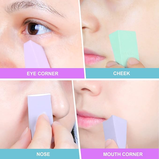 Teenitor Makeup Sponge Mini Applicator Wedges, 48 Pieces Cosmetic Wedges Beauty Blender Sponges, Wedge Beauty Sponge Disposable Makeup Applicator For Foundation Liquid Cream Latex Free