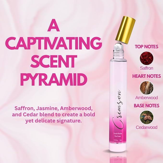 Perfume for Women Rollerball – INSPIRED by A WORLD RENOWED WOMEN'S PERFUME - Saffron, Jasmine, Amberwood, Cedar – Warm, Sexy, Sweet, Long-Lasting Eau De Parfum 10ml (0.33 fl oz)