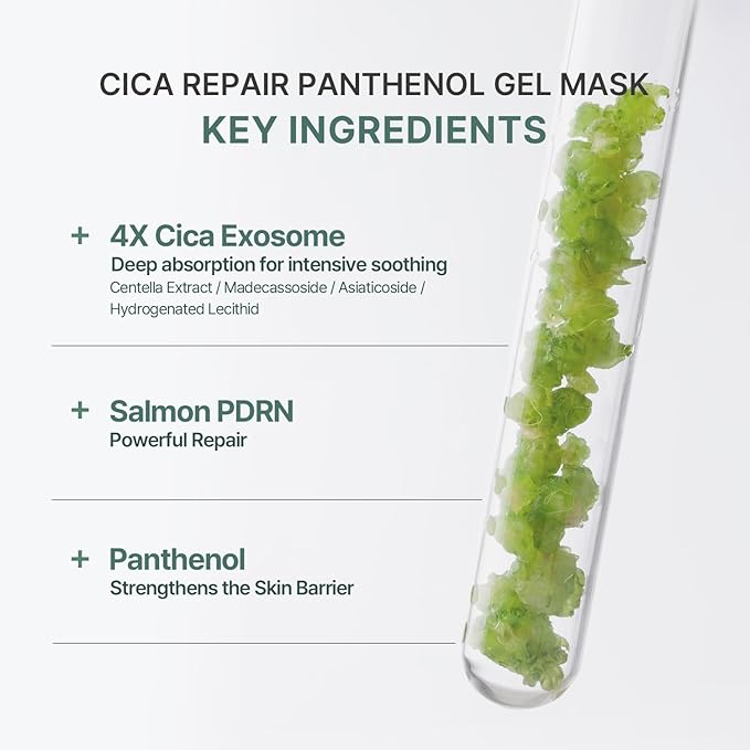 AROCELL Cica Hydrogel Mask 4 Facial Sheet with Panthenol & Centella Asiatica, Transparent Cooling Hydrogel Face Mask for Soothing Calming Hydrating Moisturizing Sensitive Skin Korean Skincare, 25gx4ea