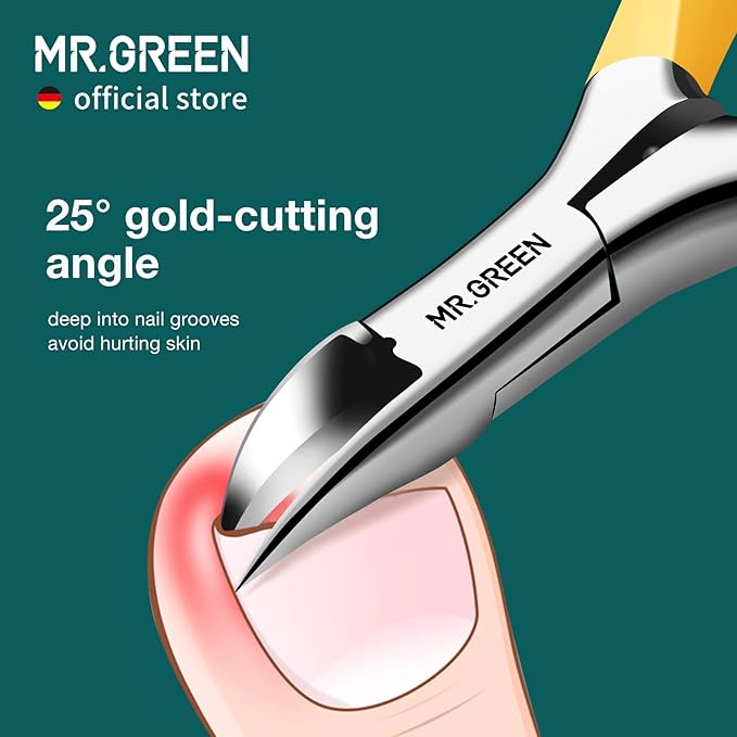 MR.GREEN Toenail Clippers Stainless Steel Ingrown Nail Cutter Thick and Hard Nails Pedicure Manicure Tools (Orange)