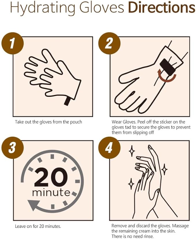 Epielle Hydrating Hand Mask 6 Pairs, Deep Moisturizing Gloves for Dry, Cracked Hands, Self Care Gifts for Women, Spa Kit, Stocking Stuffers, Thanksgiving Essentials