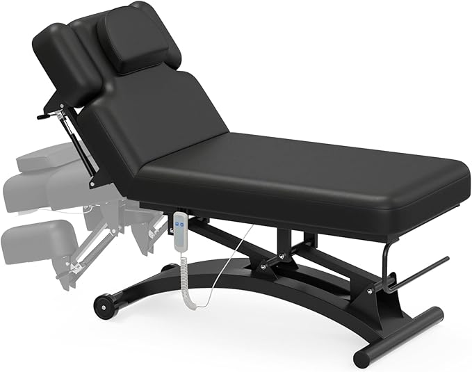 SyyBhb Professional Hi-Lo Bobath Table, Electric Lift Massage Table, Haydrulic Adjustable Backrest Downward for Acupuncture Treatment/Facial/Beauty/Spa/Physical Therapy