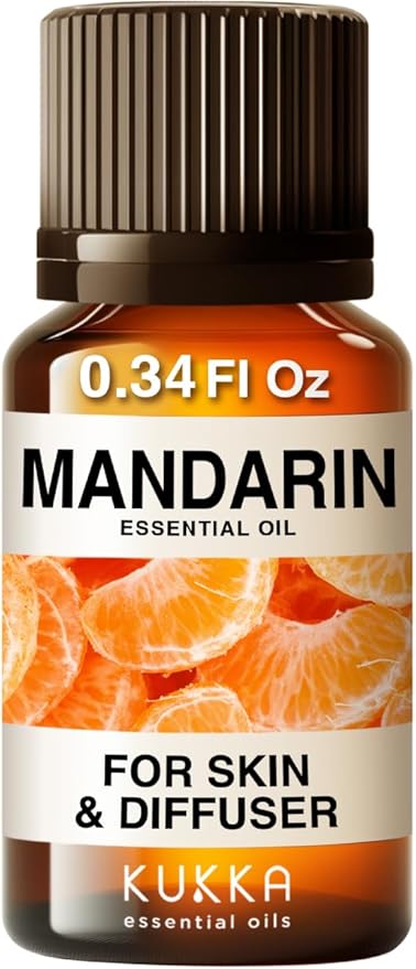 KUKKA Mandarin Essential Oils - 0.34 Fl Oz - for Hair, Skin, Diffuser, Aromatherapy & DIY Soap Making Scent