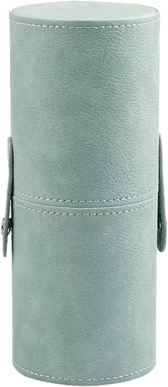 Makeup Brush Holder, Makeup Brush Organizer for Vanity, Portable Waterproof PU Leather Travel Makeup Brush Case Bag (Turquoise)