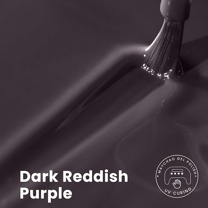 MAYCHAO 15ML Gel Nail Polish 1Pc Dark Reddish Purple Gel Polish Soak Off UV LED Nail Polish Nail Art Starter Manicure Salon DIY at Home, 0.5 OZ