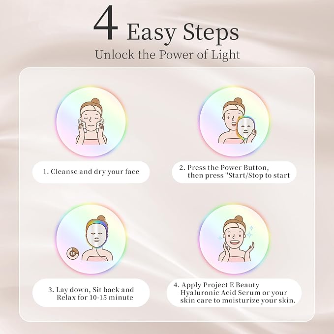 Red Light Mask for Face, 7 Custom Modes with Infrared, 850nm Infrared & Red Light Masks, Portable with Timer for Home Use