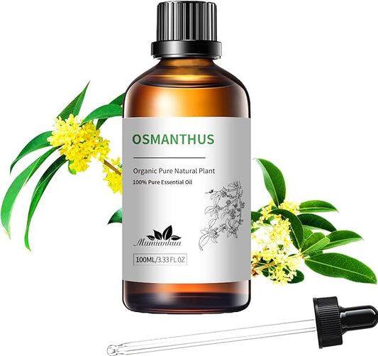 Pure Osmanthus Essential Oil, Mumianhua Natural Osmanthus Oil for Diffuser, Skin, Air Purifier,Candle Making, Massage, Relaxation, Evening Luxury, Garden Elegance, Home Fragrance 3.38 Fl Oz