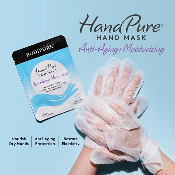 Bodipure HandPure Moisturizing Hand Gloves Manicure Kit Soft Hand Mask & Manicure Gloves - Moisturizing Hand and Nail Treatment And Strengthener (50 Packs)
